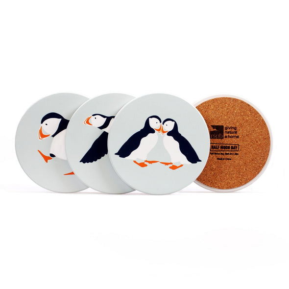RSPB Set of 4 Coasters - Puffins