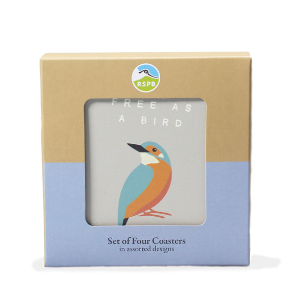 Coasters Set of 4 Ceramic Boxed - RSPB (Free as a Bird)